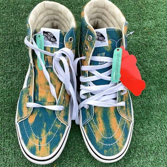 Vans new Comfycush Sk&-Hi In Bloom Blue Yellow Size 7.0(Men)/8.5(Women) - Picture 12 of 13